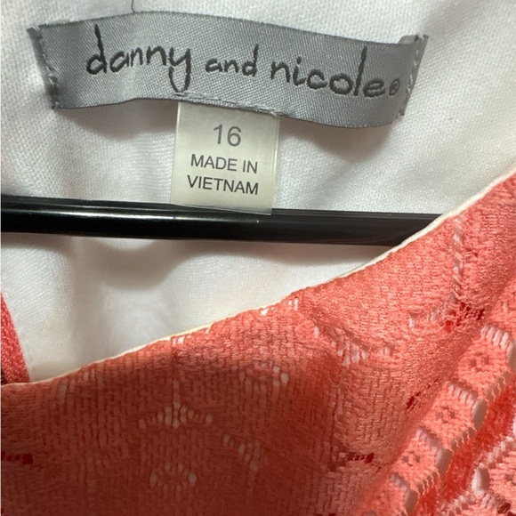 Danny & Nicole Coral Lace Dress - Picture 2 of 3